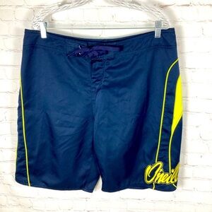 O’Neill Men’s Board Shorts Bathing Suit Men’s  Size 36‎ Navy Blue Yellow